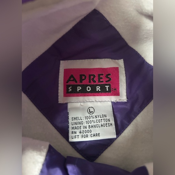 Vintage Apres Sport Snap up Nylon Jacket with Cotton lining size large - Picture 4 of 8